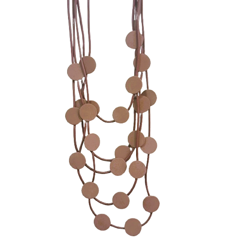 Collier sautoir Pastilles chocolat Fancy