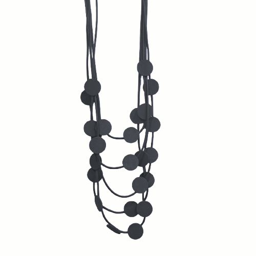 Collier sautoir Pastilles noir Fancy