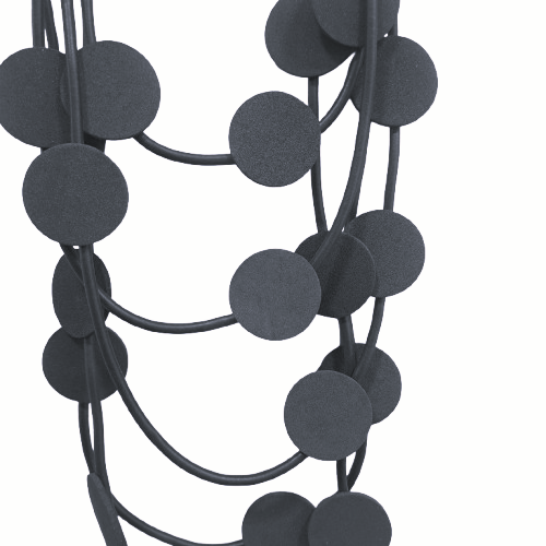 Collier sautoir Pastilles noir Fancy