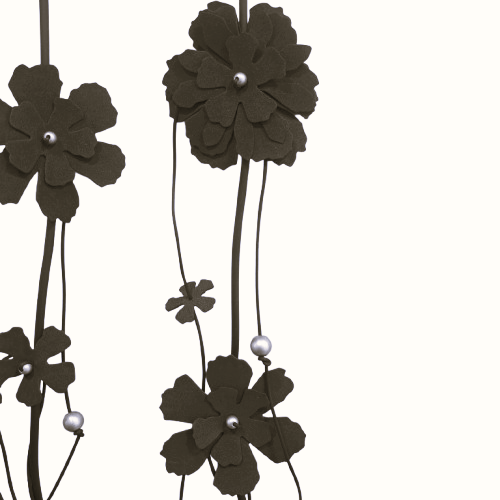 Collier sautoir Fleurs noir Fancy