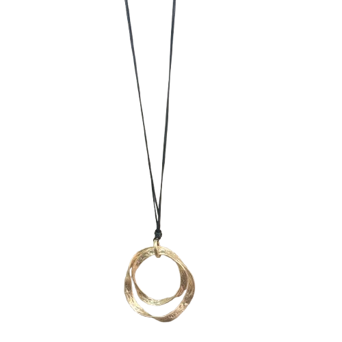 Collier sautoir Pendentif or noir FANCY F