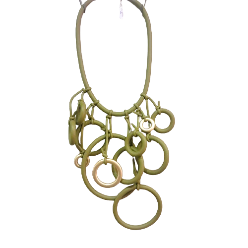 Collier Anneaux plastron kaki or Fancy