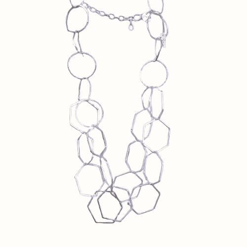 Collier Octogonal argent FANCY F
