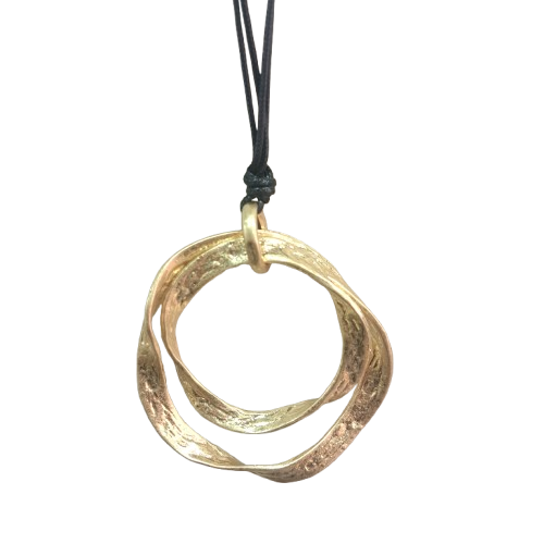 Collier sautoir Pendentif or noir FANCY F