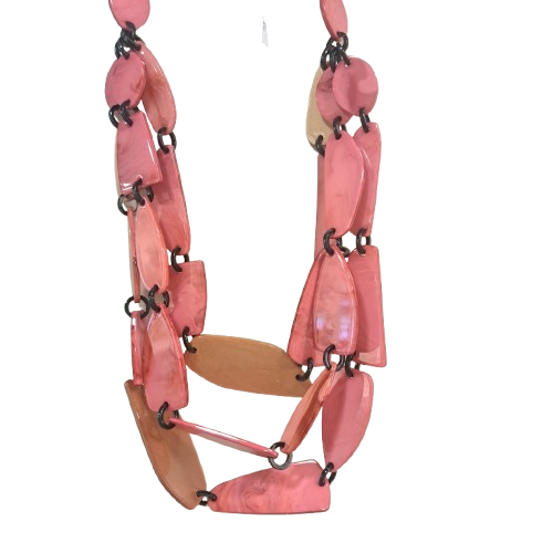 Collier Géométric multirangs rose et mordoré FANCY F