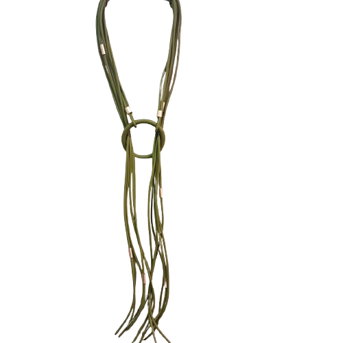 Collier sautoir Cravate kaki Fancy