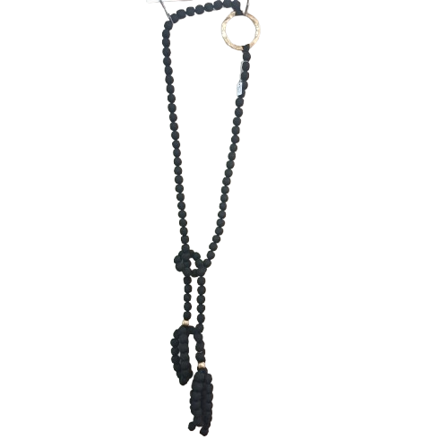 Collier RDC Anneau Perles tissu noir FANCY F