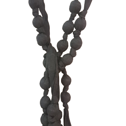 Collier Double Perles tissu noir FANCY F