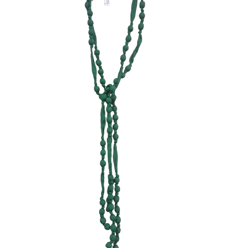 Collier Double Perles tissu vert FANCY F