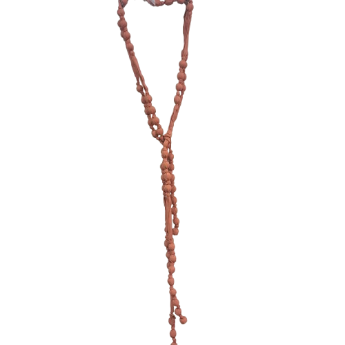 Collier Double Perles tissu rouille FANCY F