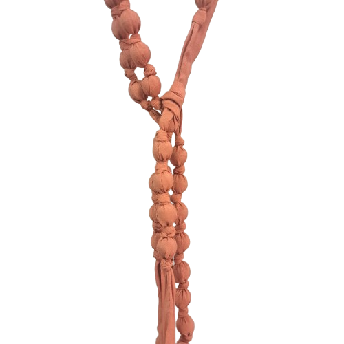 Collier Double Perles tissu rouille FANCY F