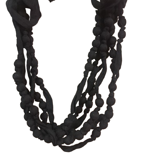 Collier RDC Perles tissu noir FANCY F