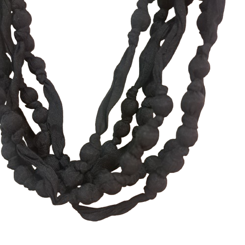 Collier RDC Perles tissu noir FANCY F
