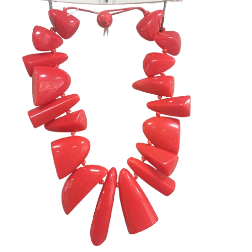 Collier Géométric rouge FANCY F