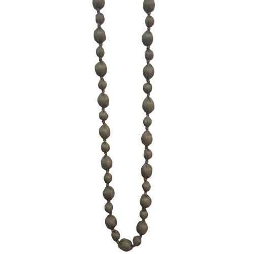 Collier sautoir  Perles tissu kaki FANCY F