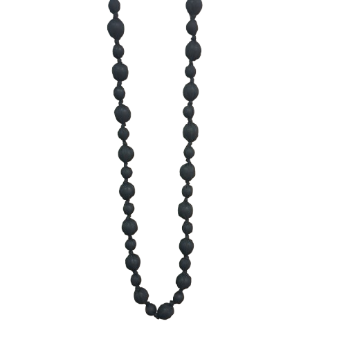 Collier sautoir  Perles tissu noir FANCY F