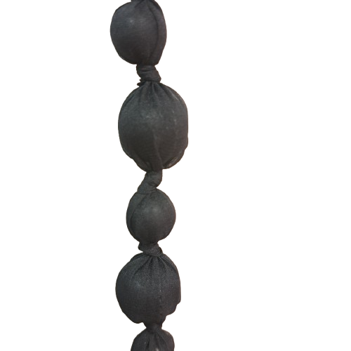 Collier sautoir  Perles tissu noir FANCY F