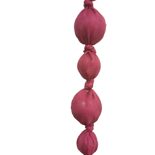 Collier sautoir  Perles tissu grenat FANCY F