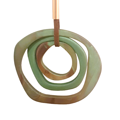 Collier sautoir Pendentif Trio vert kaki FANCY F