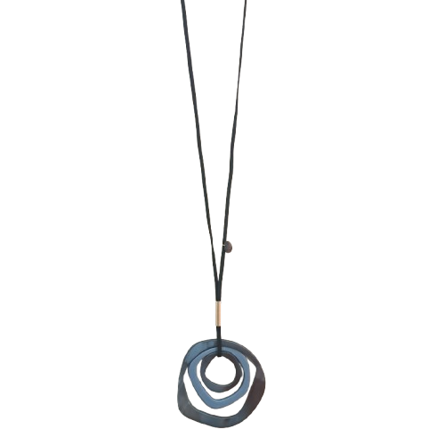 Collier sautoir Pendentif Trio bleu Jean FANCY F