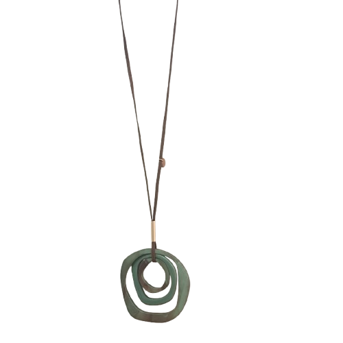 Collier sautoir Pendentif Trio vert kaki FANCY F