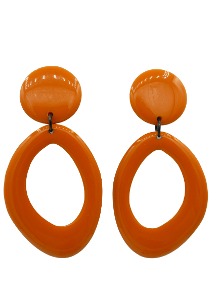 Boucles percées Ovale orange THIERRY JOO