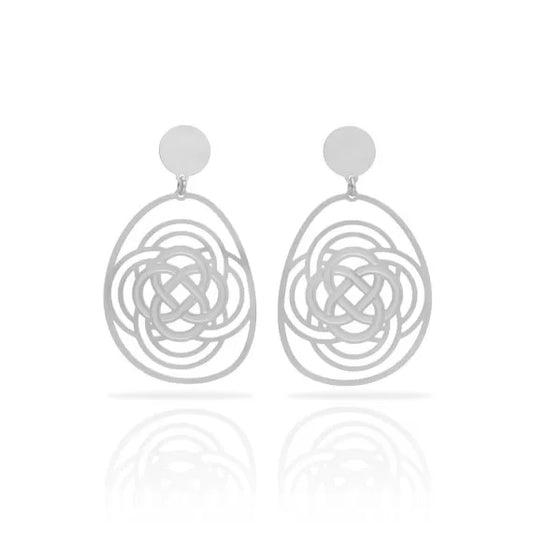 Boucles percées Infinito ovale argent RAS