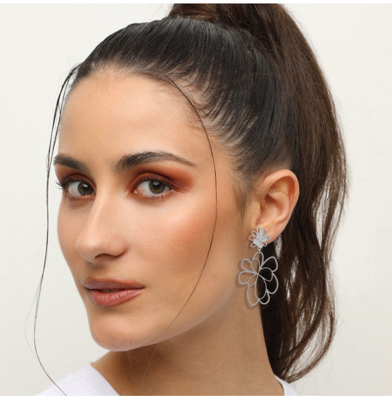 Boucles percées Auréa clou argent RAS