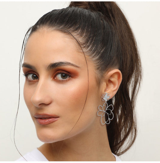 Boucles percées Auréa clou argent RAS