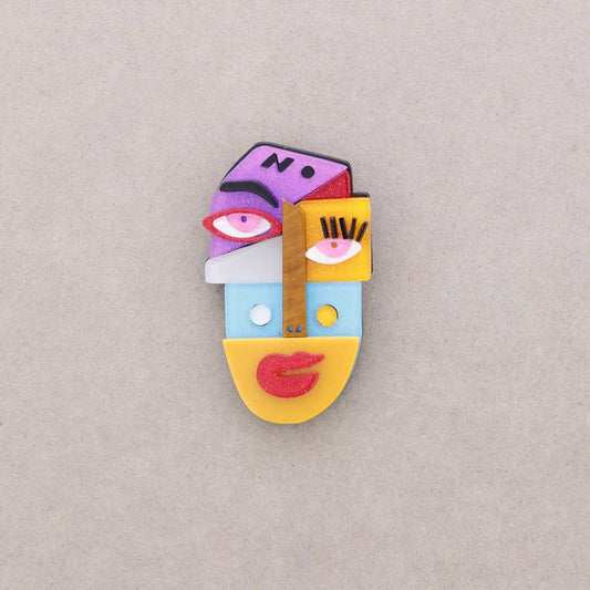 Broche Visage camel Fancy F