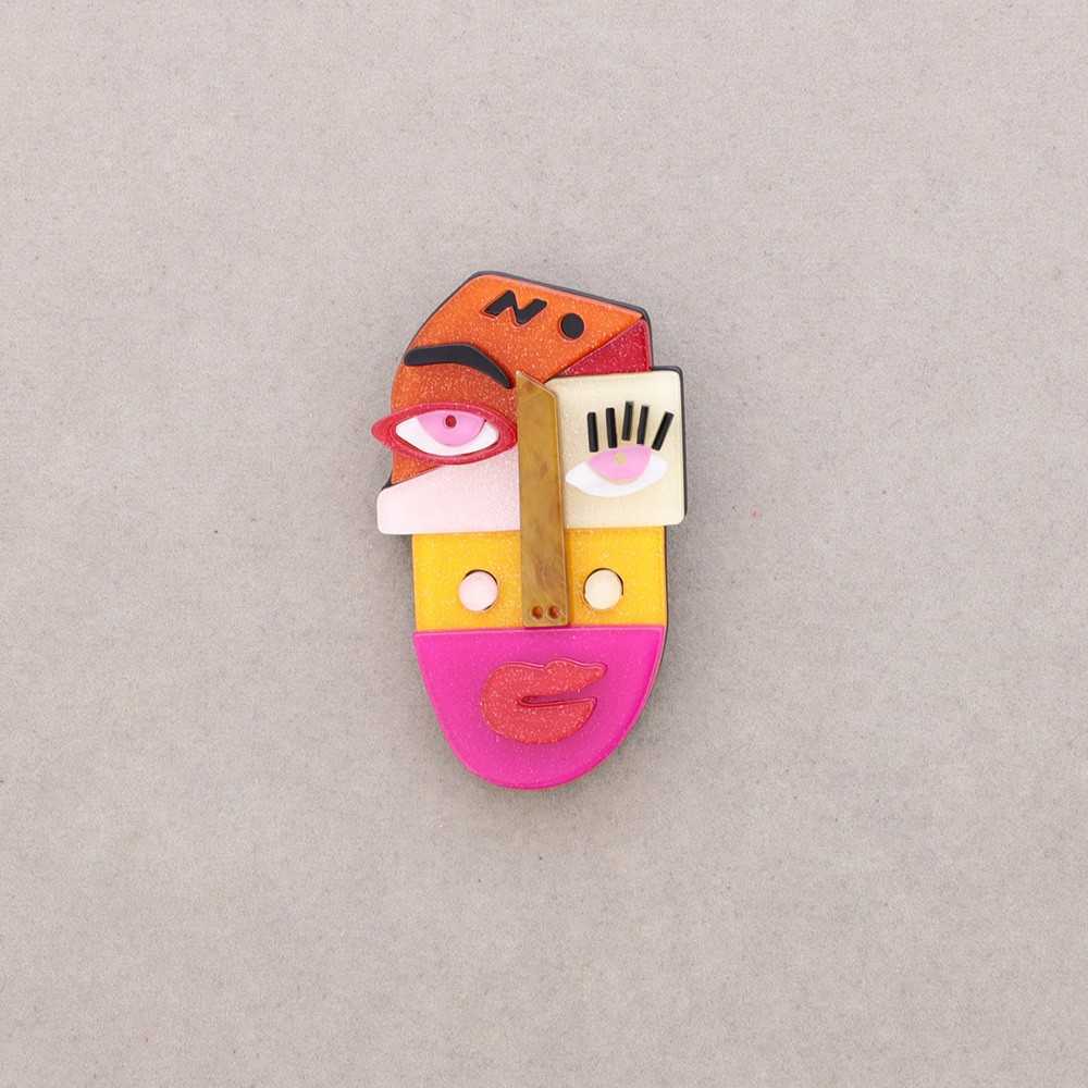 Broche Visage rose Fancy F