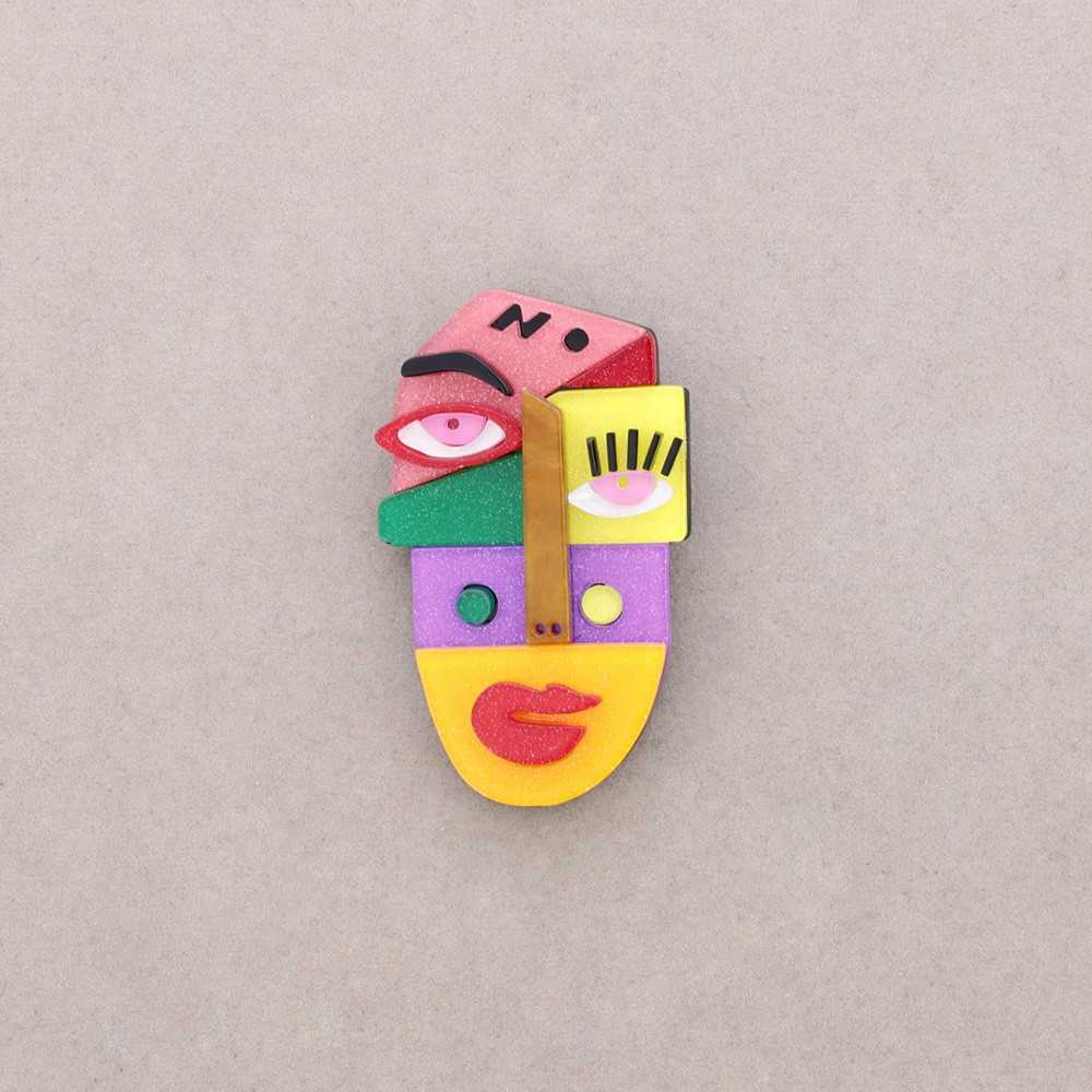 Broche Visage orange Fancy F