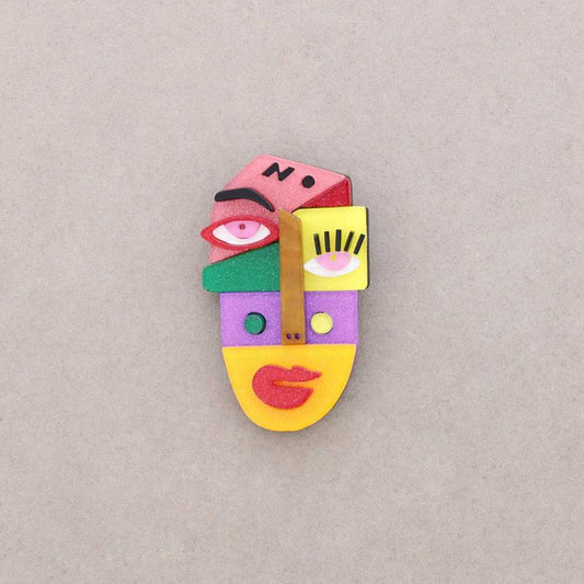 Broche Visage orange Fancy F