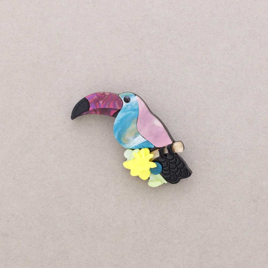 Broche Toucan Fleur jaune Fancy F