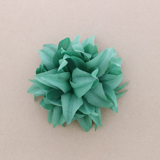 Broche Fleur tissu vert Fancy F