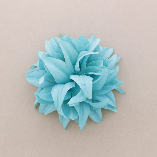 Broche Fleur tissu turquoise Fancy F