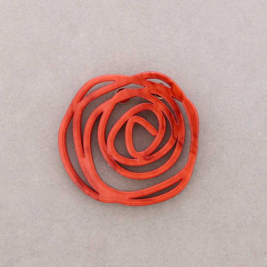 Broche Rose ajourée orange Fancy F