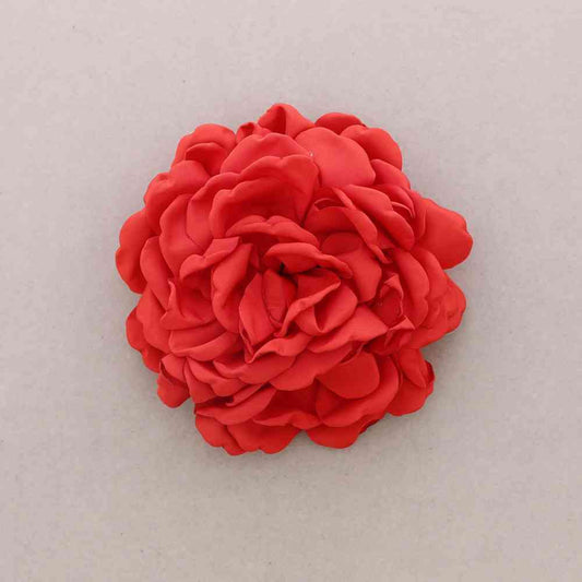 Broche Fleur tissu orange Fancy F