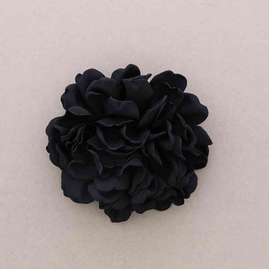 Broche Fleur tissu noir Fancy F