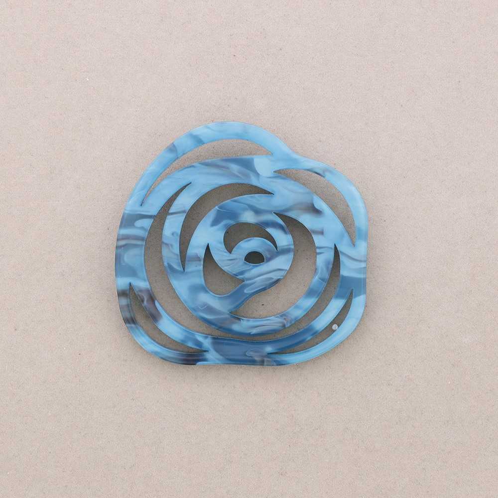 Broche Rose ajourée bleu Fancy F