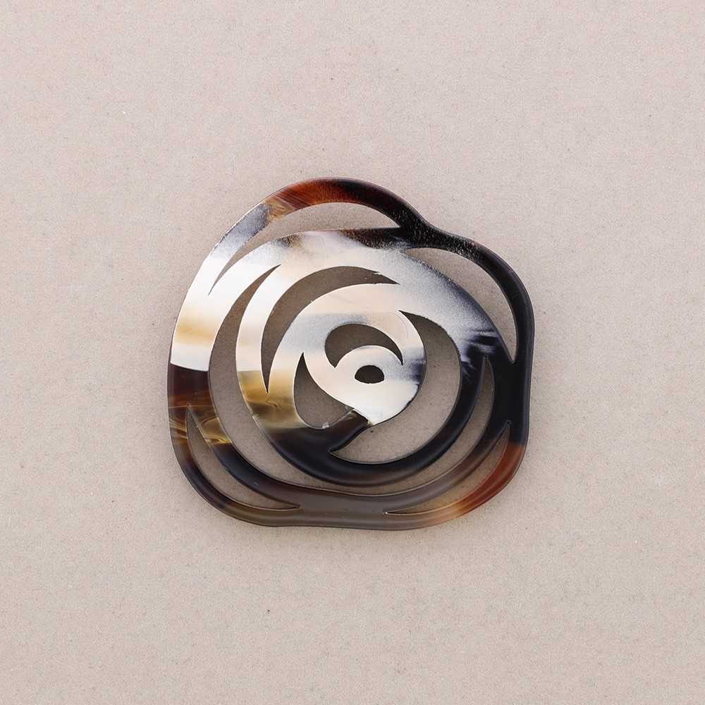 Broche Rose ajourée marron Fancy F