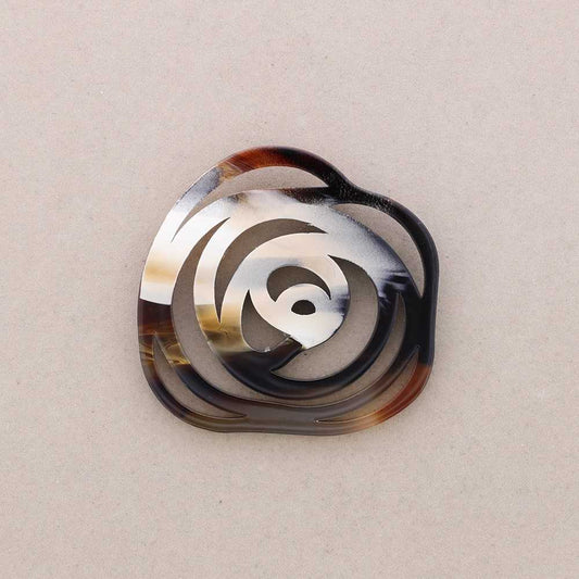 Broche Rose ajourée marron Fancy F