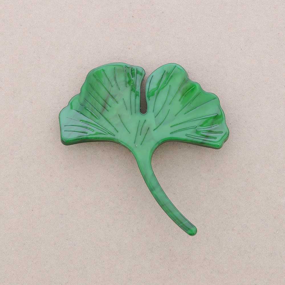 Broche Feuille ginkgo vert foncé Fancy F