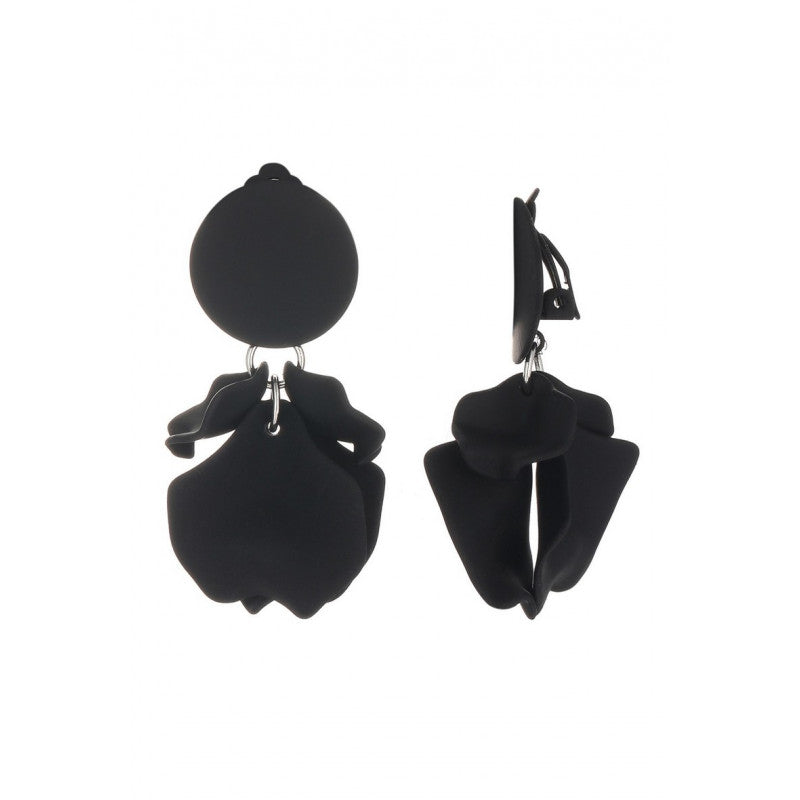 Boucles clips Pétales noir BELLE MISS
