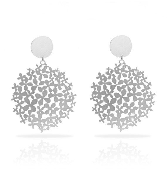 Boucles percées Hortensia clou XL argent RAS