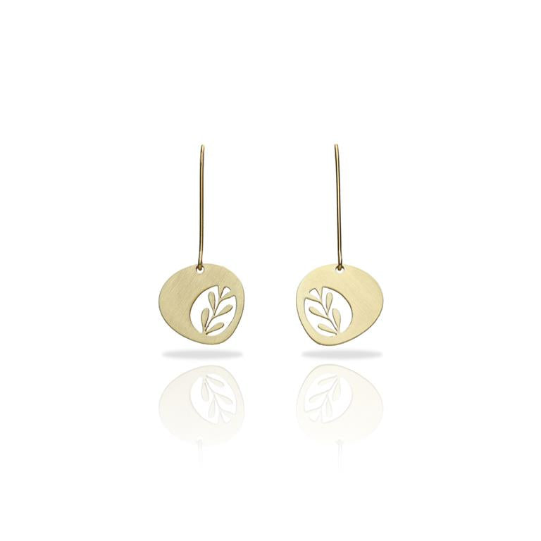 Boucles percées Minima Feuille or RAS