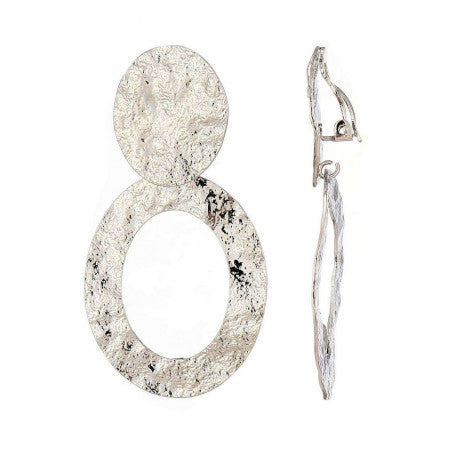Boucles clips Ovales argent BELLE MISS