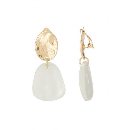 Boucles clips Nejla nacre ivoire or BELLE MISS