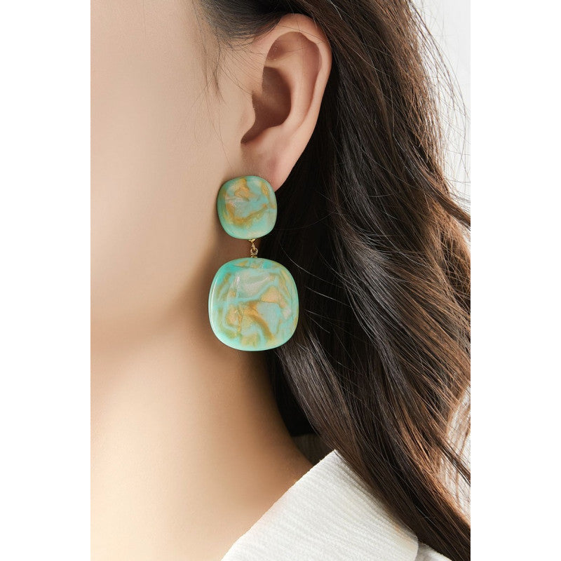 Boucles clips Nousra vert d'eau or BELLE MISS