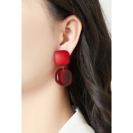 Boucles clips Noy rouge BELLE MISS